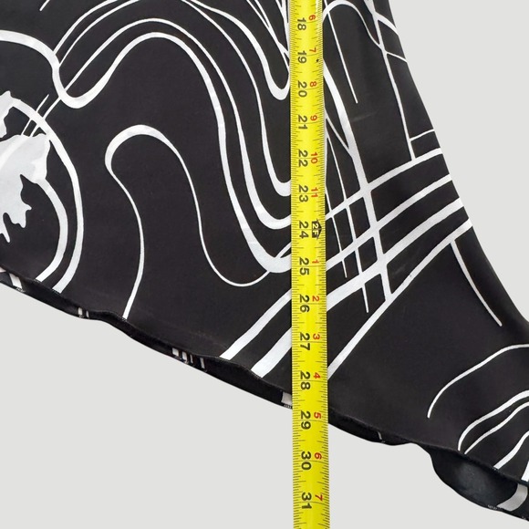 Vintage Ozone USA Black White Asymmetrical Handkerchief Blouse M Y2K Whimsigoth - Picture 9 of 13